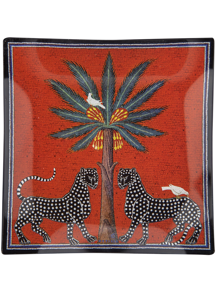ORTIGIA-Piatto di Vetro Mosaico Rosso 25 x 25cm