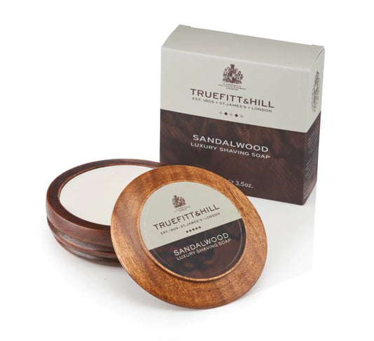 TRUEFITT&HILL-Sandalwood Luxury Shaving Soap in Wooden Bowl 100mg